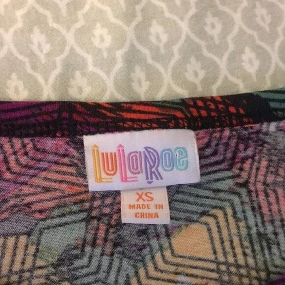 Lularoe Multi Color Abstract Star Print Size XS Carly Style Dress - Picture 4 of 8